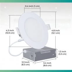 4 in. Canless 6000K Clear White 9W 750 Lumens Thin New Construction Integrated LED Recessed Light Kit Wet Rated (6-Pack) by InfiBrite -Home Lights Store infibrite recessed lighting kits 001 6 9w hl 6 c3 1000
