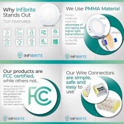 4 in. Canless 6000K Clear White 9W 750 LM Ultra-Thin New Construction Integrated LED Recessed Light Kit, Wet Rated by InfiBrite -Home Lights Store infibrite recessed lighting kits 001 6 9w hl 76 1000