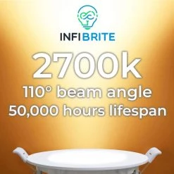 6 in. Canless 2700K Soft White 12W 1050LM Thin New Construction Integrated LED Recessed Light Kit, Wet Rated (6 Pack) by InfiBrite -Home Lights Store infibrite recessed lighting kits 002 2 12w hl 6 66 1000