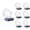6 in. Canless 4000K Cool White 12W 1050LM Thin New Construction Integrated LED Recessed Light Kit, Wet Rated (6 Pack) by InfiBrite -Home Lights Store infibrite recessed lighting kits 002 4 12w hl 6 64 1000