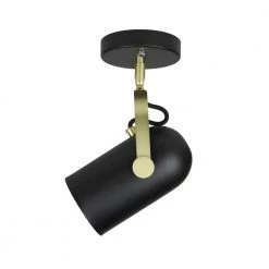 Industrial 1-Light Matte Black Semi-Flush Mount Directional by EQLight