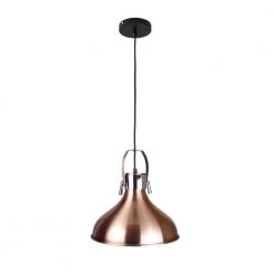 Yatzil 1-Light Pink Bronze Bell Pendant with Chrome Elements by EQLight