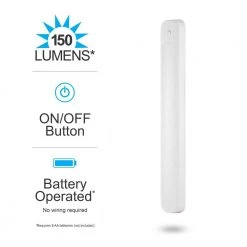 Battery-Operated 18 in. LED White Under Cabinet Light Bar by GE 9 Battery-Operated 18 in. LED White Under Cabinet Light Bar by GE -Home Lights Store white 1 pack ge under cabinet lights 41214 t1 c3 1000