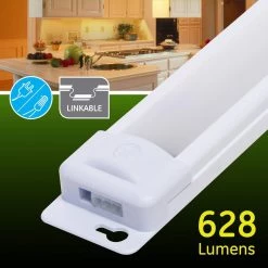 Plug-In 18 in. LED White Under Cabinet Light, Linkable, 4-Pack by GE -Home Lights Store white 4 pack ge under cabinet lights 60457 4f 1000