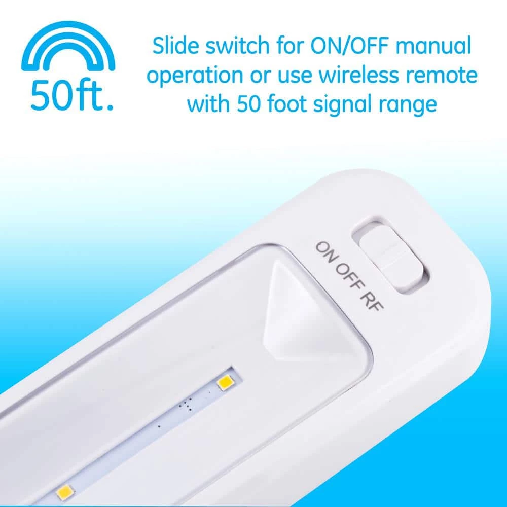 9 in. Battery Operated Wireless Remote LED Under Cabinet Light Fixtures (3-Pack) by GE 7 9 in. Battery Operated Wireless Remote LED Under Cabinet Light Fixtures (3-Pack) by GE - Image 5