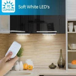 9 in. Battery Operated Wireless Remote LED Under Cabinet Light Fixtures (3-Pack) by GE 13 9 in. Battery Operated Wireless Remote LED Under Cabinet Light Fixtures (3-Pack) by GE -Home Lights Store white 9 in ge under cabinet lights 38558 4f 1000