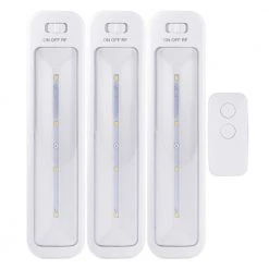 9 in. Battery Operated Wireless Remote LED Under Cabinet Light Fixtures (3-Pack) by GE