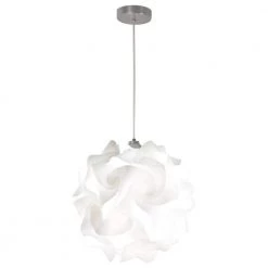 Hado 1-Light White Large Pendant Globe by EQLight