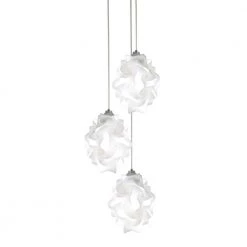 Chi 3-Light White Cluster Pendant 3 Globes by EQLight