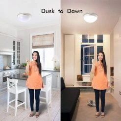 10-Watt White Integrated LED Wall Ceiling Flush Mount with Doppler Sensor Dusk to Dawn Multi-Function Light by eSenLite 14 10-Watt White Integrated LED Wall Ceiling Flush Mount with Doppler Sensor Dusk to Dawn Multi-Function Light by eSenLite -Home Lights Store white esenlite flush mount lights ee110wmc 1d 1000