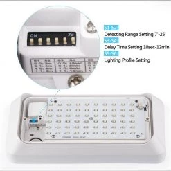 12-Watt Radar-Motion Activated Warm White Integrated LED Wall or Ceiling Surface Mount Flood Light by eSenLite -Home Lights Store white esenlite flush mount lights ee112wmc ww 44 1000