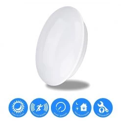 360° Pure White LED Built-In Doppler Motion Sensing Technology Light with Energy Savings and Multi-Smart Features by eSenLite -Home Lights Store white esenlite flush mount lights ee118wmc wp 77 1000