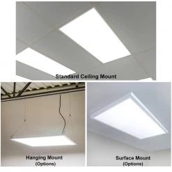 2 ft. x 4 ft. 6500 Lumens Integrated LED Panel Light 3000-5000K Backlit Wireless Dimmable CCT Color Changeable (2-Pack) by eSenLite -Home Lights Store white esenlite led panel lights eefptl2460w rcii 4f 1000