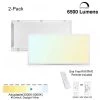 2 ft. x 4 ft. 6500 Lumens Integrated LED Panel Light 3000-5000K Backlit Wireless Dimmable CCT Color Changeable (2-Pack) by eSenLite -Home Lights Store white esenlite led panel lights eefptl2460w rcii 64 1000