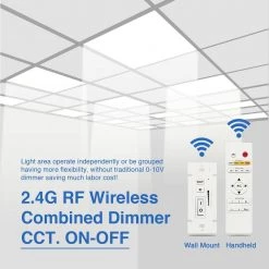 1 ft. x 4 ft. 4200LM 400W Equivalent White Dimmable Color CCT Thin Aluminum Integrated LED Panel Light Troffer (4-PK) by eSenLite -Home Lights Store white esenlite troffers eefptl1440w rc 4 40 1000