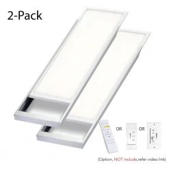 1 ft. x 4 ft. 400W Equivalent 4200LM Dimmable CCT White Integrated LED Panel Light Flush Mount Troffer w/ Frames (2-PK) by eSenLite