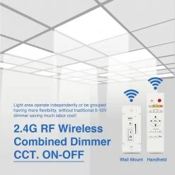 2 ft. x 2 ft. 4200LM 400W Equivalent White Dimmable Color CCT Thin Aluminum Integrated LED Panel Light Troffer (4-PK) by eSenLite -Home Lights Store white esenlite troffers eefptl2240w rc 4 40 1000