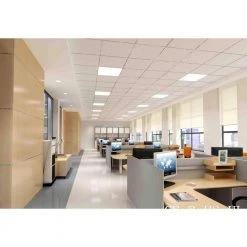 2 ft. x 2 ft. 400W Equivalent 4200 LM Dimmable CCT White Integrated LED Panel Light Flush Mount Troffer w/ Frames (2-PK) by eSenLite -Home Lights Store white esenlite troffers eefptl2240w rcfr 66 1000