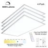 2 ft.x4 ft. 6500 Lumen 600W Equivalent White Dimmable Color Changing CCT Integrated LED Flat Panel Light Troffer(4-Pack) by eSenLite -Home Lights Store white esenlite troffers eefptl2460w rc 4 64 1000
