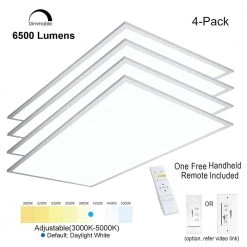 2 ft.x4 ft. 6500 Lumen 600W Equivalent White Dimmable Color Changing CCT Integrated LED Flat Panel Light Troffer(4-Pack) by eSenLite