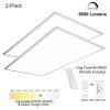2 ft.x4 ft. 6500 Lumen 600W Equivalent White Dimmable Color Changing CCT Integrated LED Flat Panel Light Troffer(2-Pack) by eSenLite -Home Lights Store white esenlite troffers eefptl2460w rc 64 1000