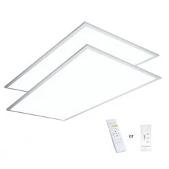 2 ft.x4 ft. 6500 Lumen 600W Equivalent White Dimmable Color Changing CCT Integrated LED Flat Panel Light Troffer(2-Pack) by eSenLite -Home Lights Store white esenlite troffers eefptl2460w rc d4 1000
