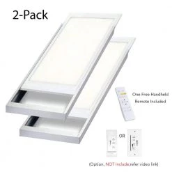 2ft.x4ft. 600W Equivalent 6500 Lumen Dimmable CCT White Integrated LED Panel Light Flush Mount Troffer w/ Frames(2-Pack) by eSenLite