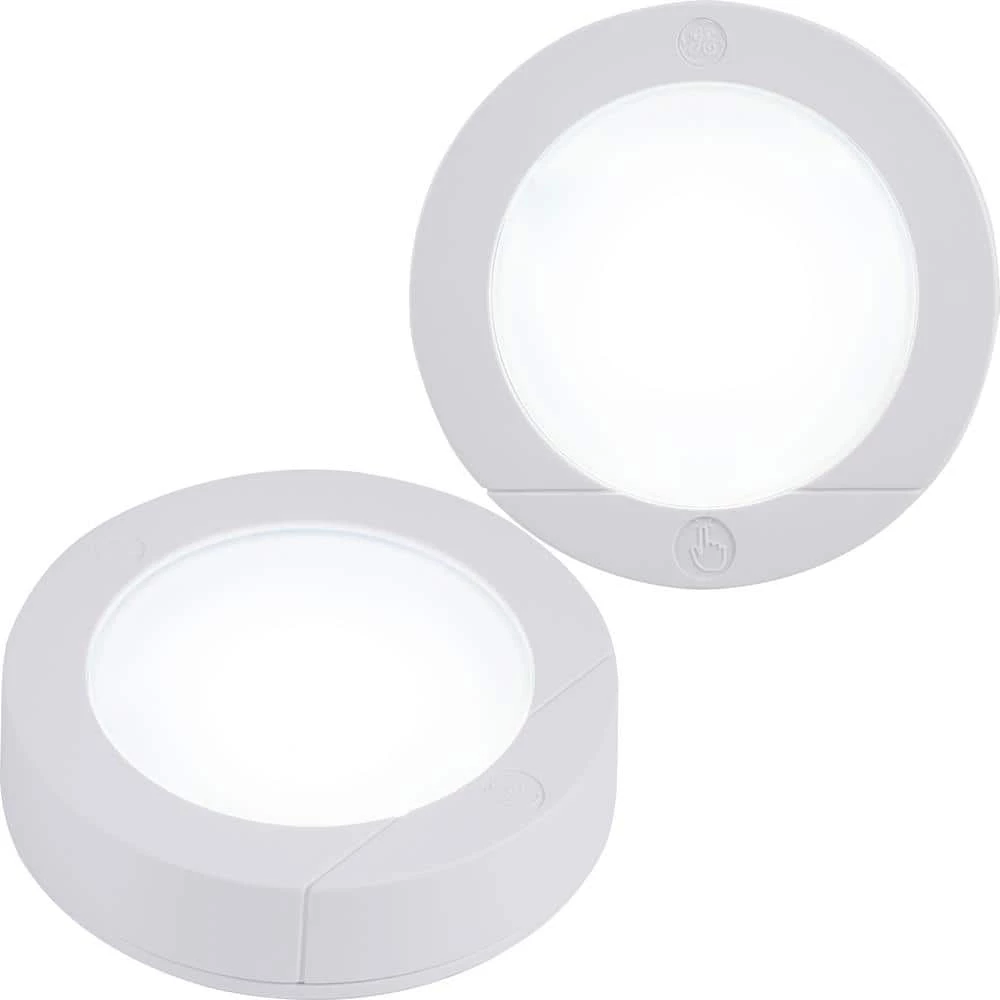 Touch Activated White LED Puck Light (2-Pack) by GE 3 Touch Activated White LED Puck Light (2-Pack) by GE