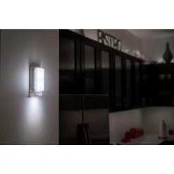 White Wireless Motion-Sensing LED Sconce by GE -Home Lights Store white ge wall sconces 17455 44 1000